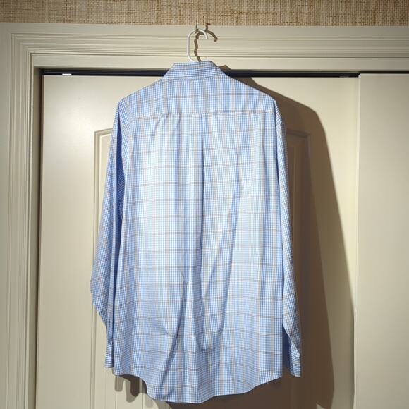 Vintage Brooks Brothers Blue Plaid The Original Polo Shirt Button Down Mens Sz L - Picture 4 of 11